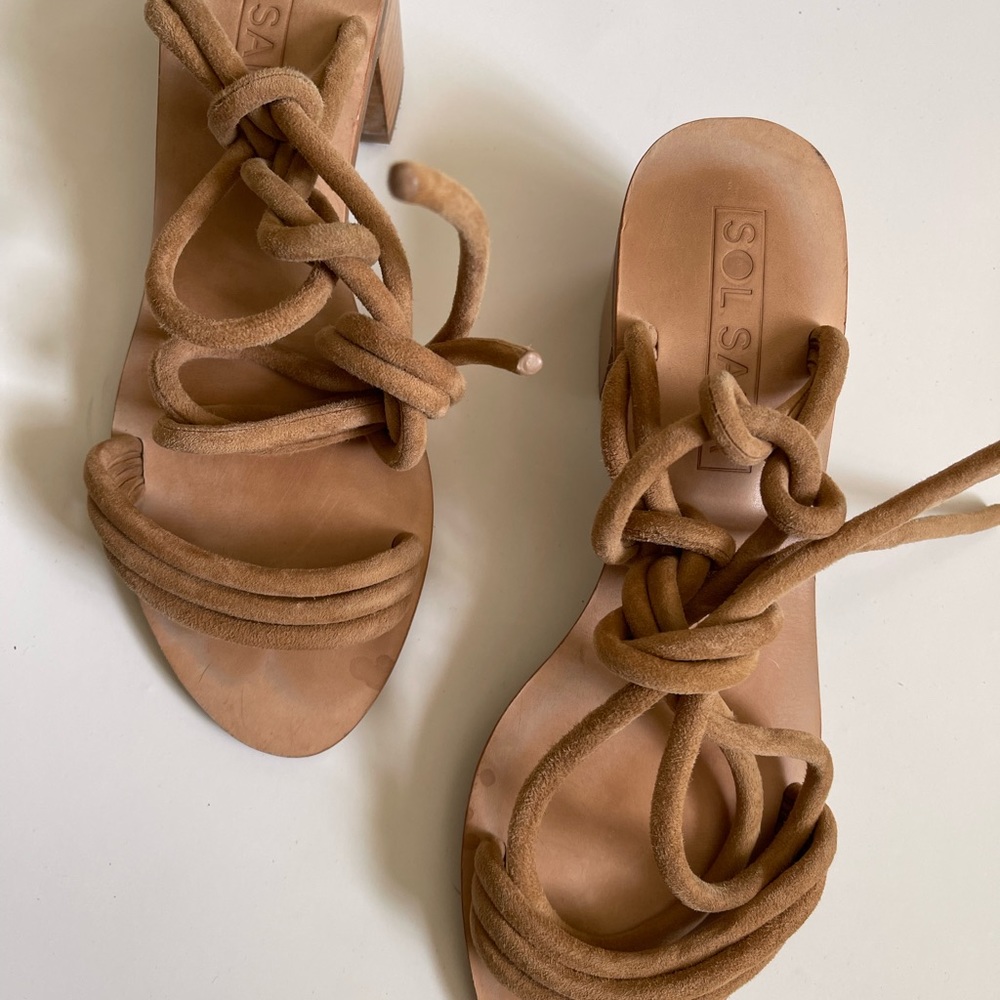 SOL SANA LACE UP SANDALS SIZE 38